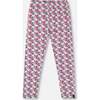 Organic Cotton Leggings, Blue Apple Print - Leggings - 1 - thumbnail