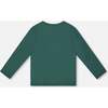 Organic Cotton Long Sleeve T-Shirt, Dark Green - T-Shirts - 4