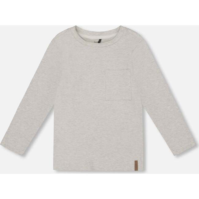 Organic Cotton Jersey Pocket T-Shirt, Heather Beige Gray