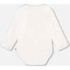 Organic Cotton Long Sleeve Romper Floral, Off-White - Rompers - 3