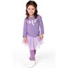 Organic Cotton Jersey Top with Owl, Purple Gray - Shirts - 2
