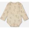Organic Cotton Onesie, Beige Puppy Print - Onesies - 1 - thumbnail