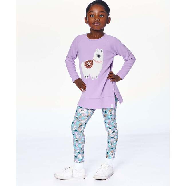 Organic Cotton Leggings, Blue Llama Print - Leggings - 2