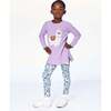 Organic Cotton Leggings, Blue Llama Print - Leggings - 2