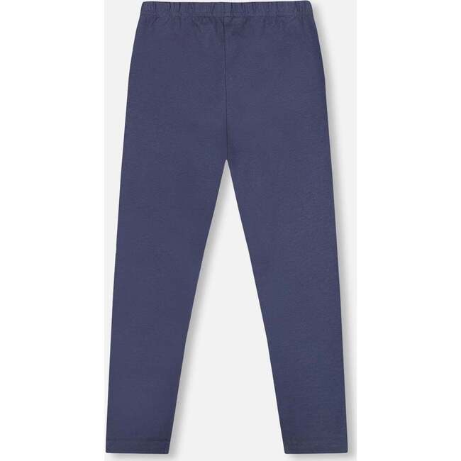 Organic Cotton Leggings Navy Blue with Hearts, Navy Blue - Leggings - 2