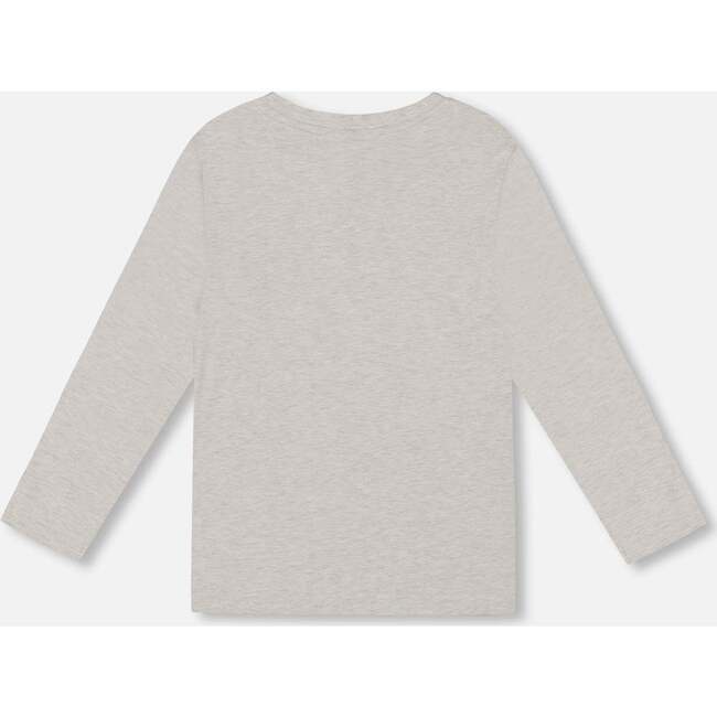 Organic Cotton Jersey Pocket T-Shirt, Heather Beige Gray - T-Shirts - 3