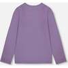 Organic Cotton Jersey Top with Owl, Purple Gray - Shirts - 3