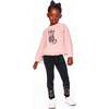 Organic Cotton Leggings Dusty Pink with Hearts Print, Black - Leggings - 2