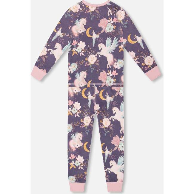 Organic Cotton Two-Piece Pajamas, Watercolor Unicorns - Pajamas - 3