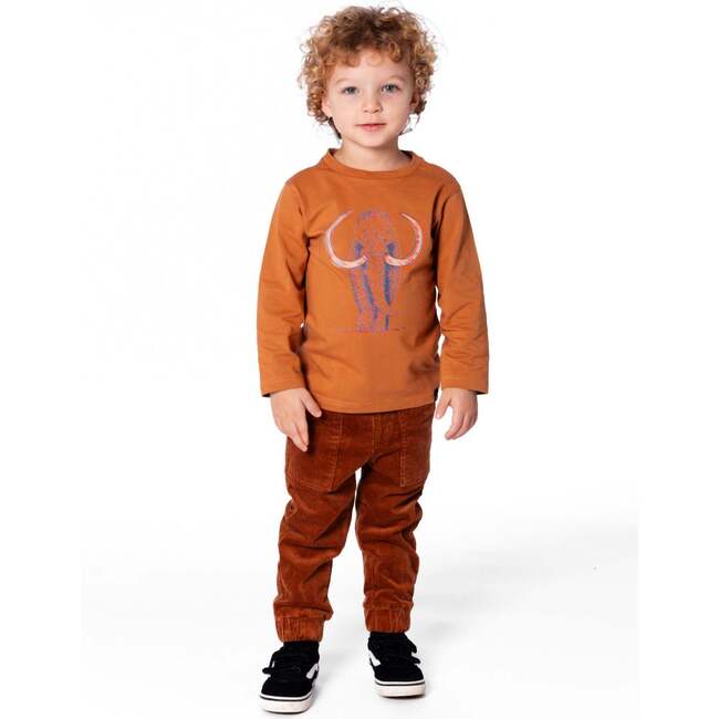 Organic Cotton Long Sleeve T-Shirt, Cashew Brown - T-Shirts - 3