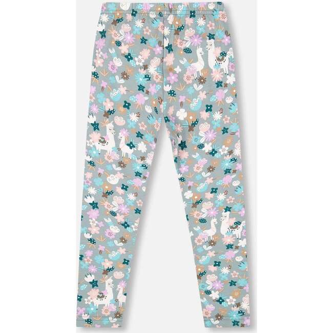 Organic Cotton Leggings, Blue Llama Print - Leggings - 3