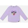 Organic Cotton Long Sleeve T-Shirt with Sequin Unicorn, Lavender - T-Shirts - 1 - thumbnail