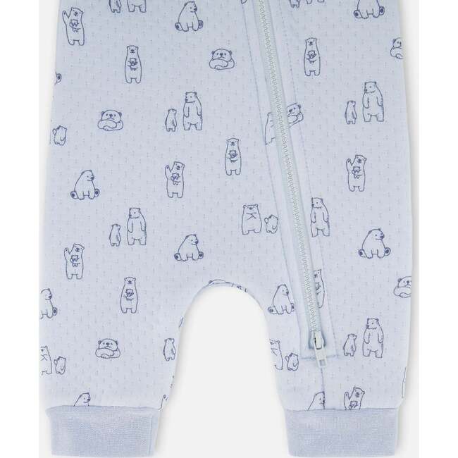 Organic Cotton One-Piece and Baby Romper, Blue Bear Print - Rompers - 3