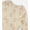 Organic Cotton Onesie, Beige Puppy Print - Onesies - 3