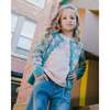 Organic Cotton Long Sleeve T-Shirt with Big Flowers, Light Pink - T-Shirts - 2