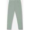 Organic Cotton Jersey Leggings with Floral Detail, Jade Green - Leggings - 3