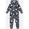 One-Piece Thermal Underwear, Navy Flower Print - Underwear - 1 - thumbnail