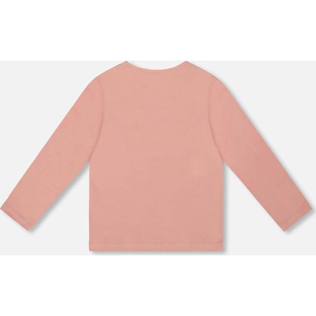 Organic Cotton Long Sleeve T-Shirt with Sequin Unicorn, Dusty Pink - T-Shirts - 3