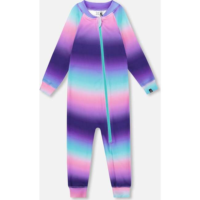 One-Piece Thermal Underwear, Purple Gradient