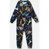 One-Piece Thermal Underwear, Black Dinosaur Print - Underwear - 1 - thumbnail