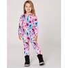 One-Piece Thermal Underwear, Pink Watercolor Flower Print - Underwear - 2