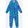 One-Piece Thermal Underwear, Blue Gradient Dinosaur Print - Underwear - 1 - thumbnail