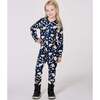 One-Piece Thermal Underwear, Navy Flower Print - Underwear - 2