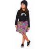 Organic Cotton Long Sleeve T-Shirt with Sequin Rainbow, Black - T-Shirts - 2