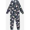 One-Piece Thermal Underwear, Navy Flower Print - Underwear - 3