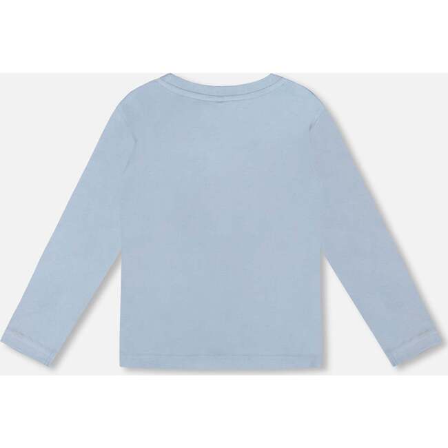 Organic Cotton Long Sleeve T-Shirt, Light Blue - T-Shirts - 3
