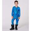 One-Piece Thermal Underwear, Blue Gradient Dinosaur Print - Underwear - 2