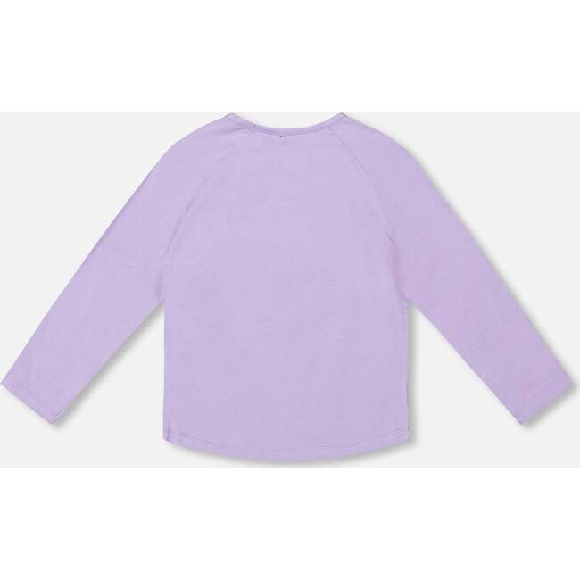 Organic Cotton Long Sleeve T-Shirt with Sequin Unicorn, Lavender - T-Shirts - 4