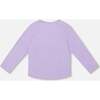 Organic Cotton Long Sleeve T-Shirt with Sequin Unicorn, Lavender - T-Shirts - 4