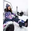 One-Piece Teknik Snowsuit, Pink and Blue Marble - Snowsuits - 2