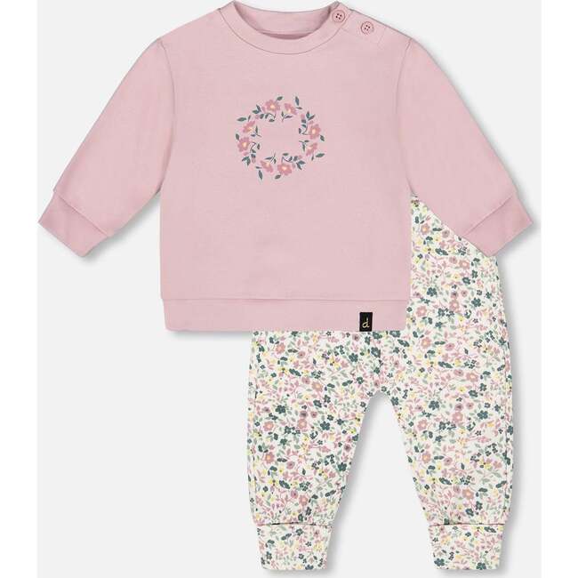 Organic Cotton Evolutive Pant and Long Sleeve Top Set, Neutral Purple