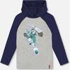 Organic Cotton Jersey Hooded Raglan Sleeve Tee, Navy Blue - Shirts - 1 - thumbnail