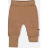 Organic Cotton Evolutive Pants with Bears, Brown - Pants - 1 - thumbnail