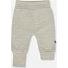 Organic Cotton Evolutive Pants Striped Heather Beige and Gray, Heather Beige Gray - Pants - 1 - thumbnail
