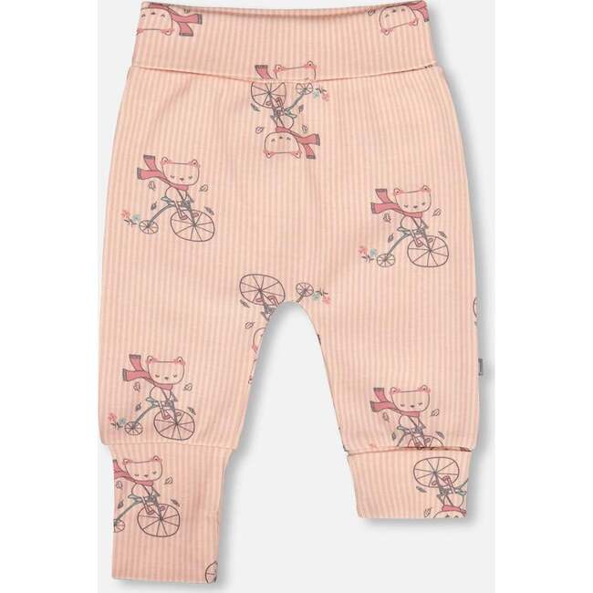 Organic Cotton Evolutive Pant, Pink Cat Print