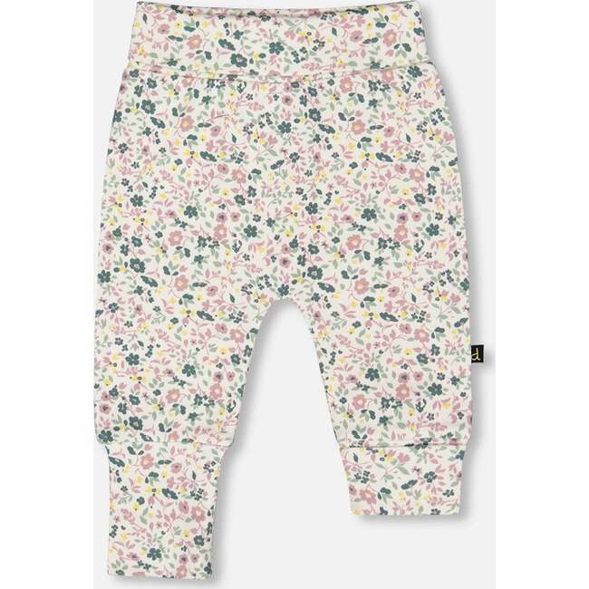 Organic Cotton Evolutive Pant, Off-White Floral