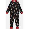 Organic Cotton Interlock One-Piece Pajama, Black Cookie Print - Pajamas - 1 - thumbnail