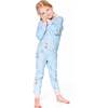 Organic Cotton Interlock One-Piece Pajama, Blue Dog Print - Pajamas - 2