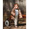 Organic Cotton Evolutive Pants Striped Heather Beige and Gray, Heather Beige Gray - Pants - 2