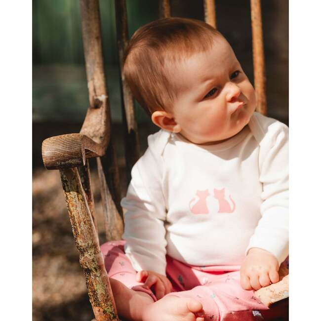 Organic Cotton Evolutive Pant, Pink Floral - Pants - 2