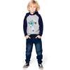 Organic Cotton Jersey Hooded Raglan Sleeve Tee, Navy Blue - Shirts - 2