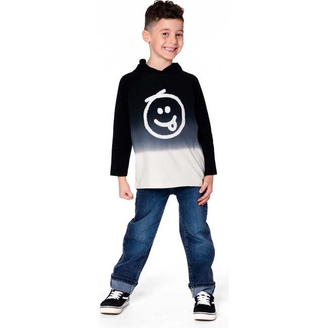 Organic Cotton Jersey Hooded Raglan Sleeve Tee, Black - Shirts - 2