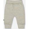 Organic Cotton Evolutive Pants Striped Heather Beige and Gray, Heather Beige Gray - Pants - 3