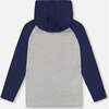 Organic Cotton Jersey Hooded Raglan Sleeve Tee, Navy Blue - Shirts - 3