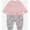 Organic Cotton Bi-Material Romper, Neutral Purple - Rompers - 1 - thumbnail