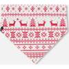 Organic Cotton Christmas Bandana for Dogs Red and White Fairisle, Red & White Fairisle - Scarves - 1 - thumbnail